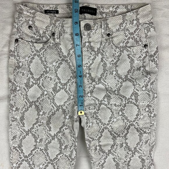 Talbots Stretch Denim Snake Skin Print Jeggings Size 0P Skinny Jean Leggings - Picture 14 of 15